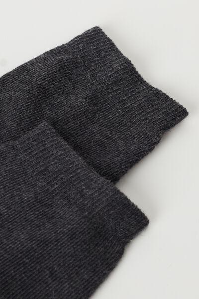 Grey Blend Short Cotton Socks, Kids Boys, Grey Blend, medium