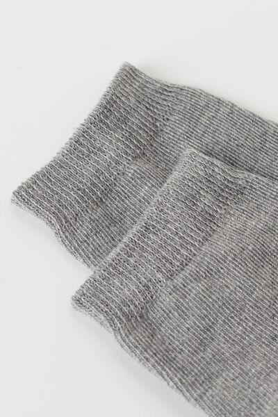 Grey Blend Short Cotton Socks, Kids Boys, Grey Blend, large image number 3
