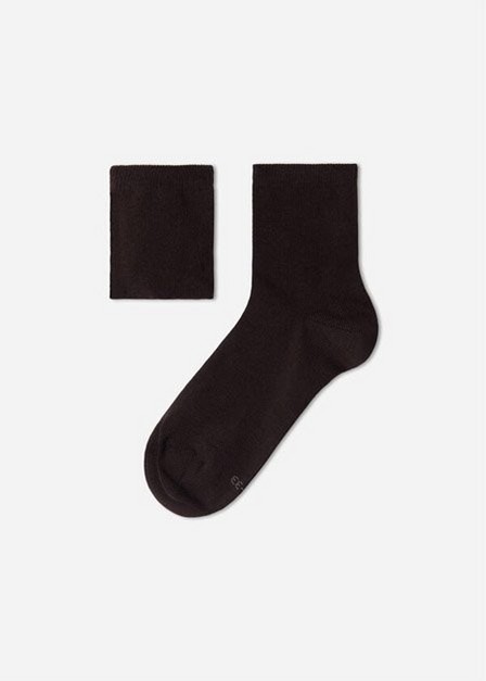 Calzedonia - Chocolate Short Cotton Socks With Fresh Feet Breathable Material, Kids Boy