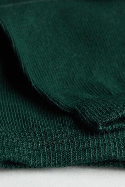 Pine Green Short Cotton Socks With Fresh Feet Breathable Material, Kids Boy, , large image number 1