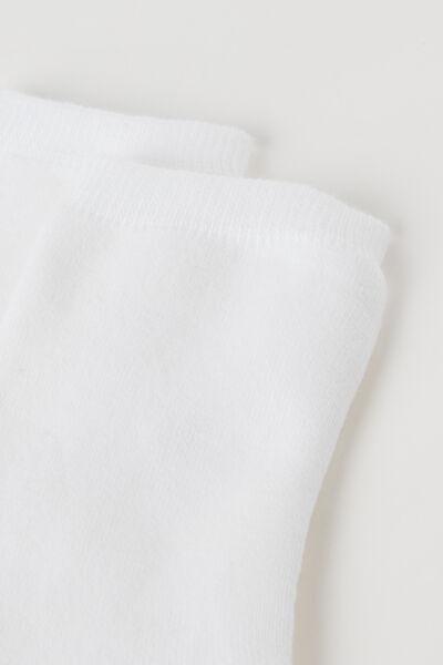 White Short Socks, Kids Unisex, , large image number 1