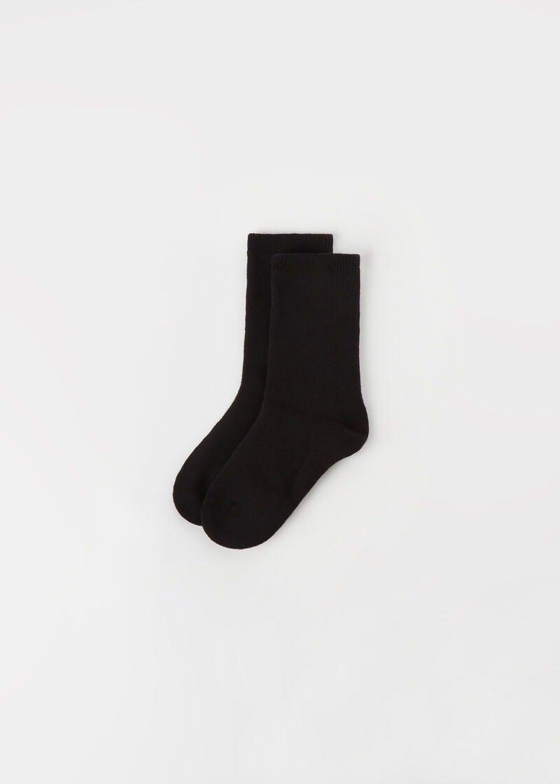 Blue Terry Cotton Socks, Kids Boys, , large image number 0