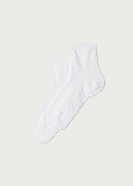 Calzedonia - White Short Light Cotton Socks, Kids Boys