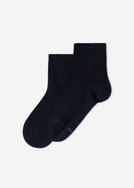 Calzedonia - Blue Short Light Cotton Socks, Kids Boys