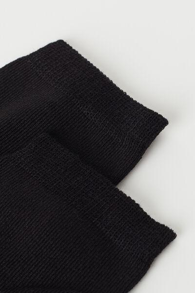 Black Short Light Cotton Socks, Kids Boys, , large image number 1