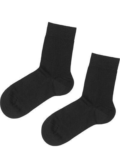 Black Thin Short Socks, Kids Unisex, , large image number 0