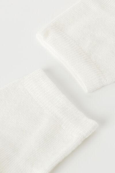 Cream Short Socks With Cashmere,Kids Unisex, , large image number 0