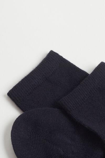 Blue Cashmere Short Socks, Kids Unisex, , large image number 0