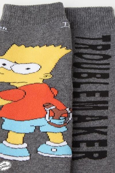 Grey The Simpsons Non-Slip Socks, Kids Boys, , large image number 0