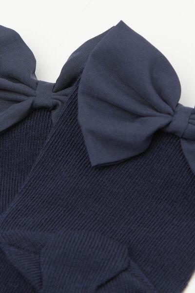 Navy Bow-Detail Cotton Socks, Kids Girls, , large image number 3