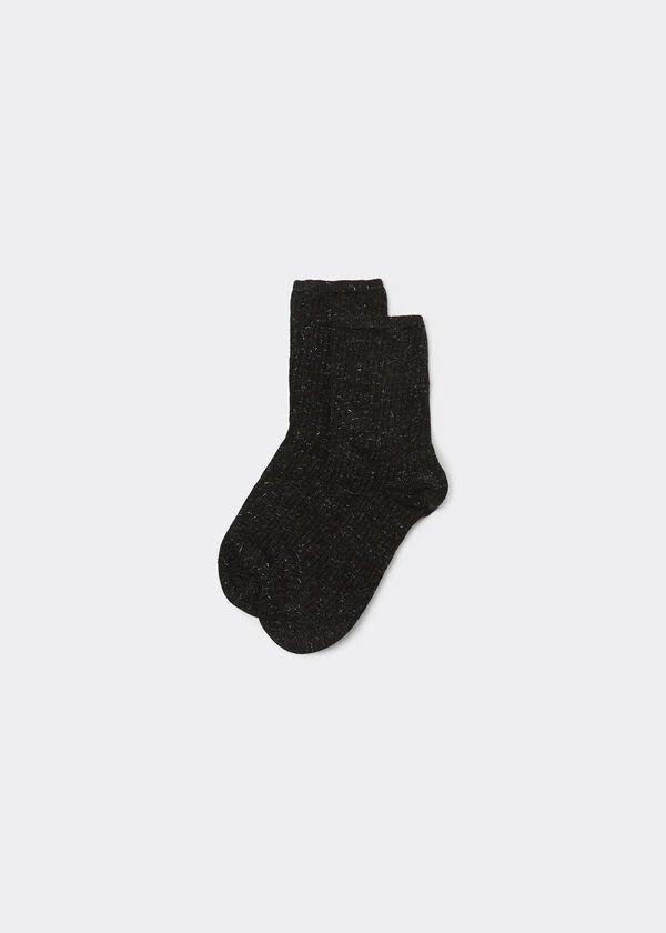 Black Short Sport Socks, Kids Unisex, , large image number 0