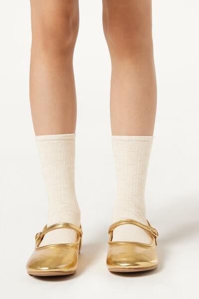 White Short Cashmere Socks, Kids Girls, 5501_208D, large image number 0