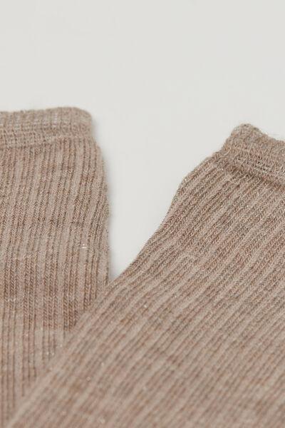 Beige Short Sport Socks, Kids Unisex, , large image number 2