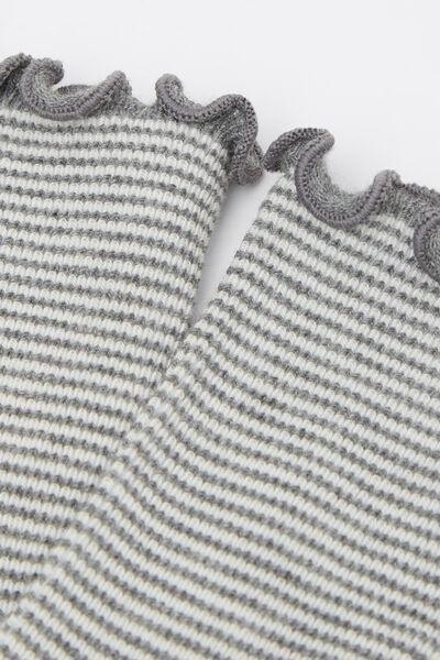 Grey Striped Cotton Socks, Kids Girls, 5501_568D, large image number 3
