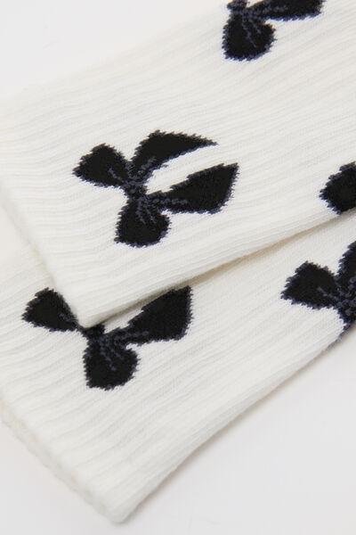 White Bows Patterned Sport Socks, Kids Girls, , large image number 2