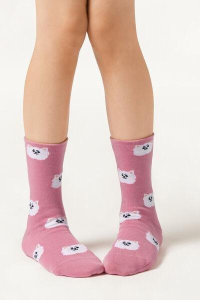 Pink Dogs Patterned Socks, Kids Girls, , large image number 0