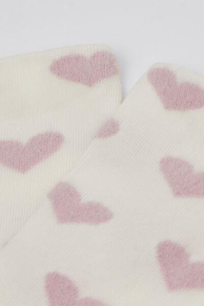 Pink Soft Hearts Patterned Socks, Kids Girls, , large image number 1