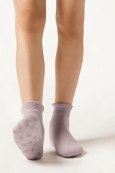 Pink Glitter Patterned Non-Slip Socks, Kids Girls, , large image number 0