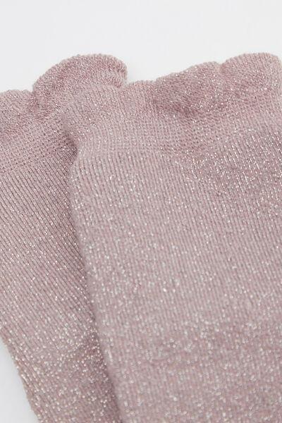 Pink Glitter Patterned Non-Slip Socks, Kids Girls, , large image number 1