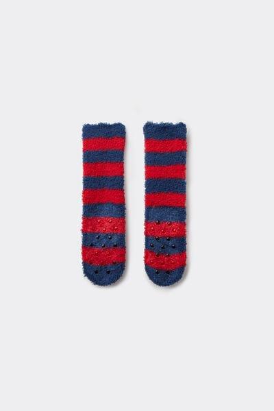 Navy / Red Non-Slip Cotton Socks, Kids Boys, 5501_596D, large image number 2