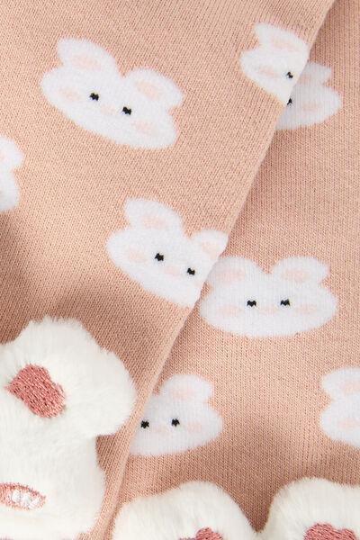Pink Printed Non-Slip Cotton Socks, Kids Unisex, 5501_848D, large image number 1