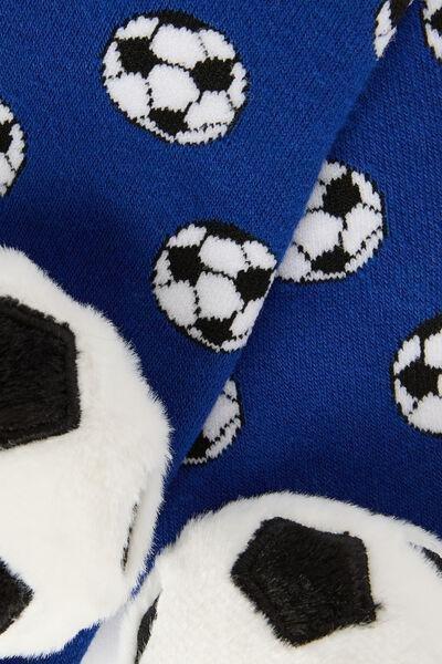 Navy Printed Non-Slip Cotton Socks, Kids Unisex, 5501_849D, large image number 1