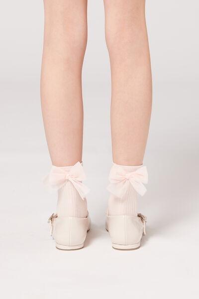 Pink Short Ruffle Socks, Kids Girls, , large image number 0
