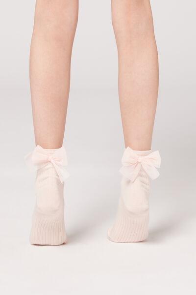 Pink Short Ruffle Socks, Kids Girls, , large image number 1