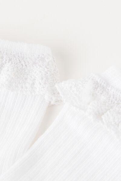 White Ruffled Short Socks, Kids Girls, 5501_096D, large image number 2