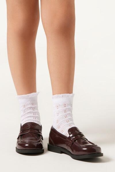 White Openwork Socks, Kids Girls, , large image number 0
