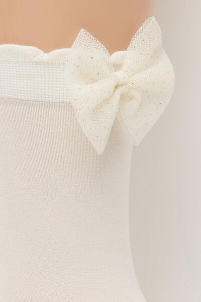 Pink Bow Short Socks, Kids Girls, , large image number 1