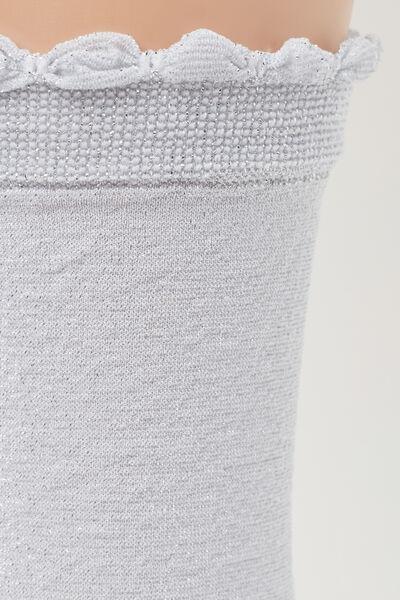 Grey Glitter Socks, Kids Girls, , large image number 1