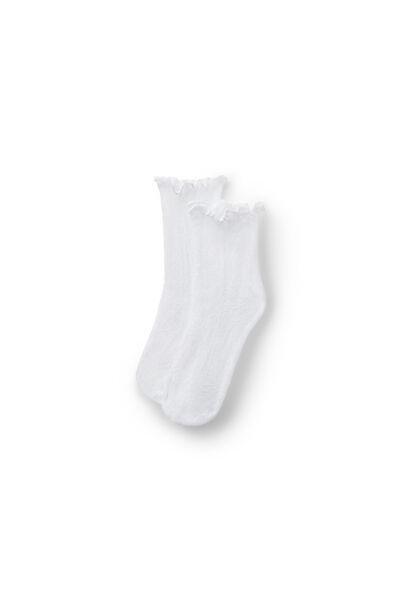 White Elegant Sheer Short Socks, Kids Girls, 5501_5267, medium