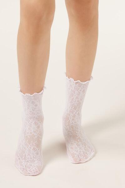 White Elegant Sheer Short Socks, Kids Girls, 5501_5267, large image number 1