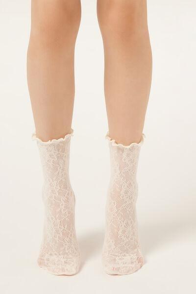 White Elegant Sheer Short Socks, Kids Girls, 5501_5546, large image number 0