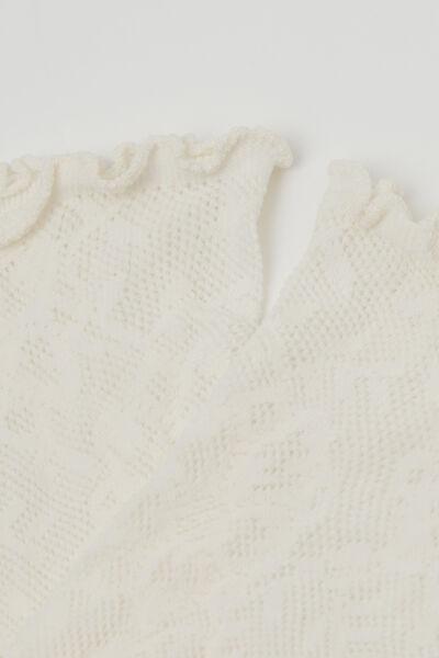 White Elegant Sheer Short Socks, Kids Girls, 5501_5546, large image number 2