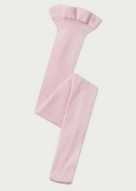 Pink Micronet Tights, Kids Girls, , large image number 0