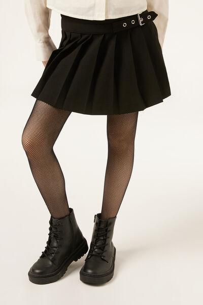 Sheer-To-Waist Micro net Tights, Black , Kids Girls, Black, medium