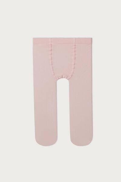 Pink Super Opaque Cotton Tights, Kids Unisex, , large image number 0