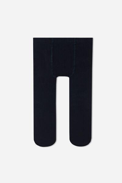 Blue Super Opaque Cotton Tights, Kids Unisex, , large image number 0