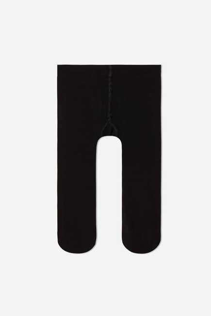 Black Super Opaque Cotton Tights, Kids Unisex, , large image number 0
