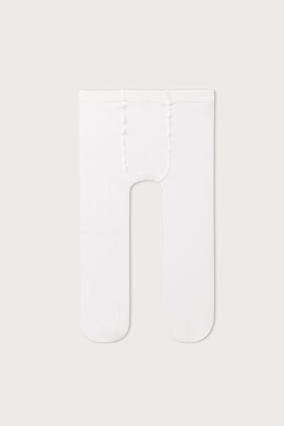 White Super Opaque Cashmere Tights, Kids Unisex, , large image number 0