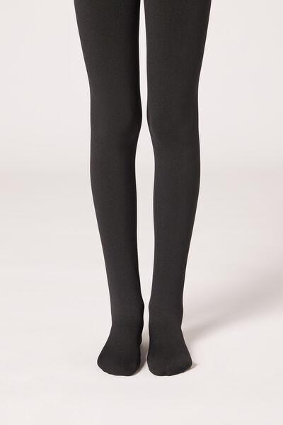 Black Thermal Tights, Kids Girls, , large image number 3