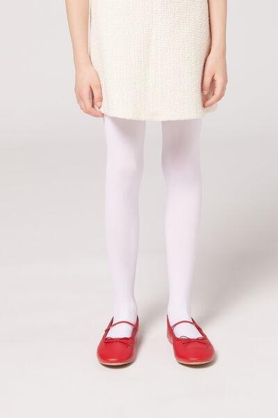 White Soft Touch 50 Denier Tights, Kids Girls, , large image number 1