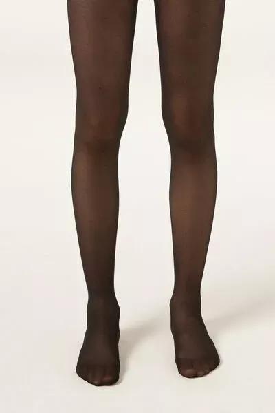 20 Denier Sheer Tights, Black, Kids Girls, Black, medium