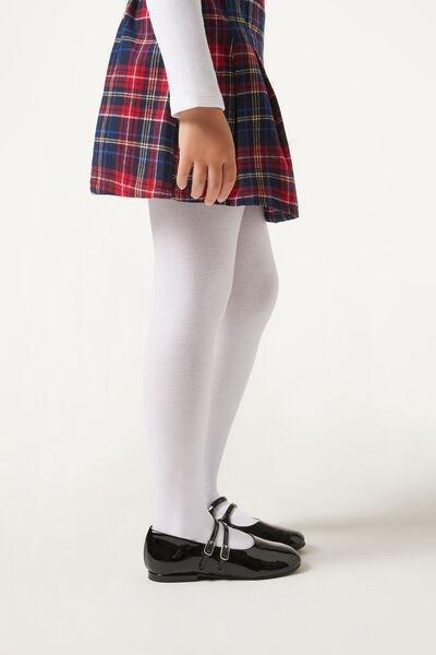 White Eco Tights, Kids Girls, , large image number 1