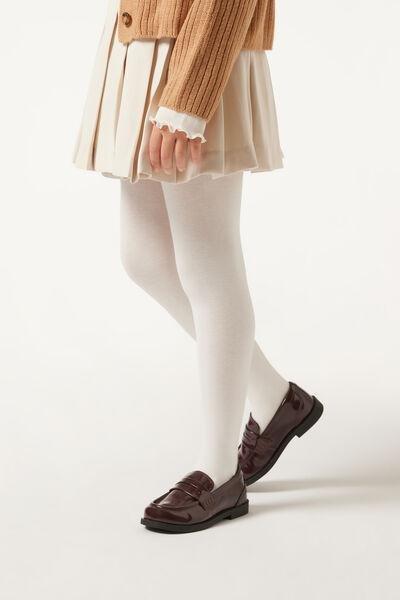 White Eco Tights, Kids Girls, , large image number 1