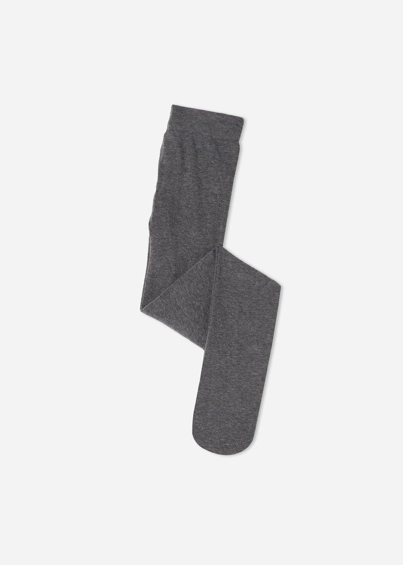 Dark Grey Melange Eco Tights, Kids Girl, , medium