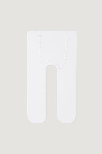 White Newborn Eco Cotton Tights, , large image number 0