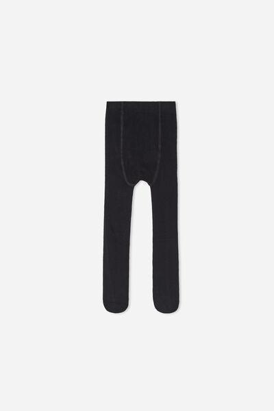 BLACK Newborn Eco Cotton Tights, , large image number 0